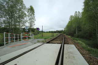 Nově vybudovaný přechod pro pěší a cyklisty přes železniční trať Volary - Černý Kříž