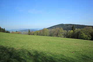 Pohled na vrchol kopce Plošina (972 m n.m.)