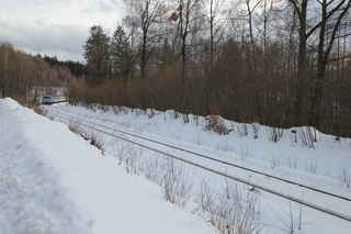 Vlak jedoucí na trati 183 ze Železné Rudy směrem na Klatovy